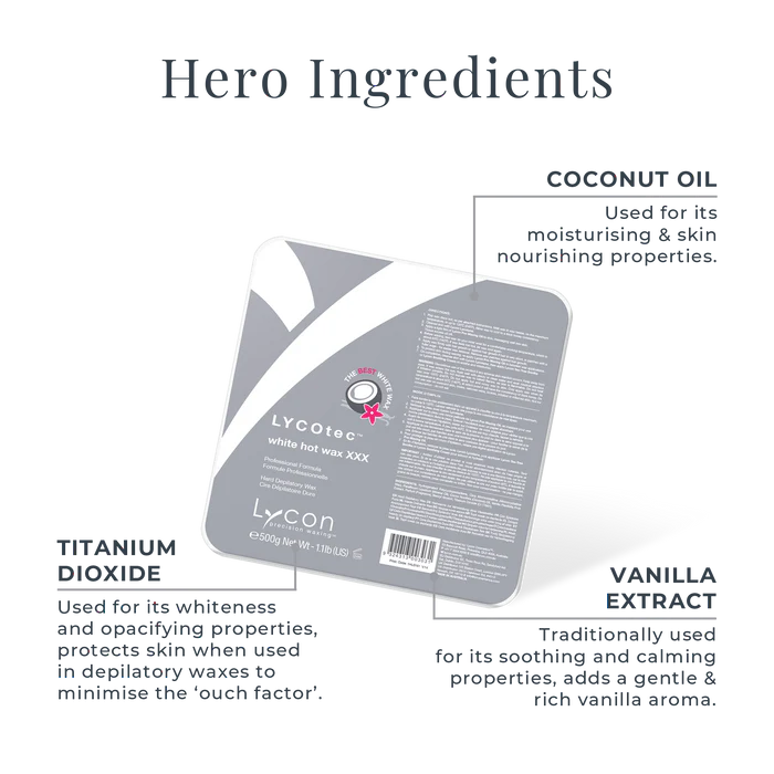 Lycotec White Coconut Hot Wax - 500g
