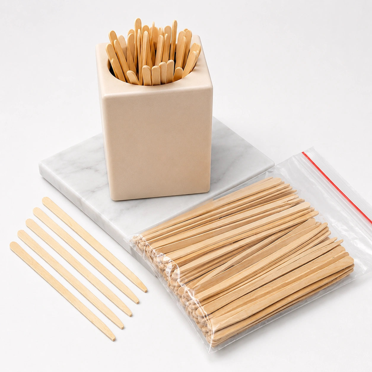 Eyebrow Wooden Spatulas - Pack of 100