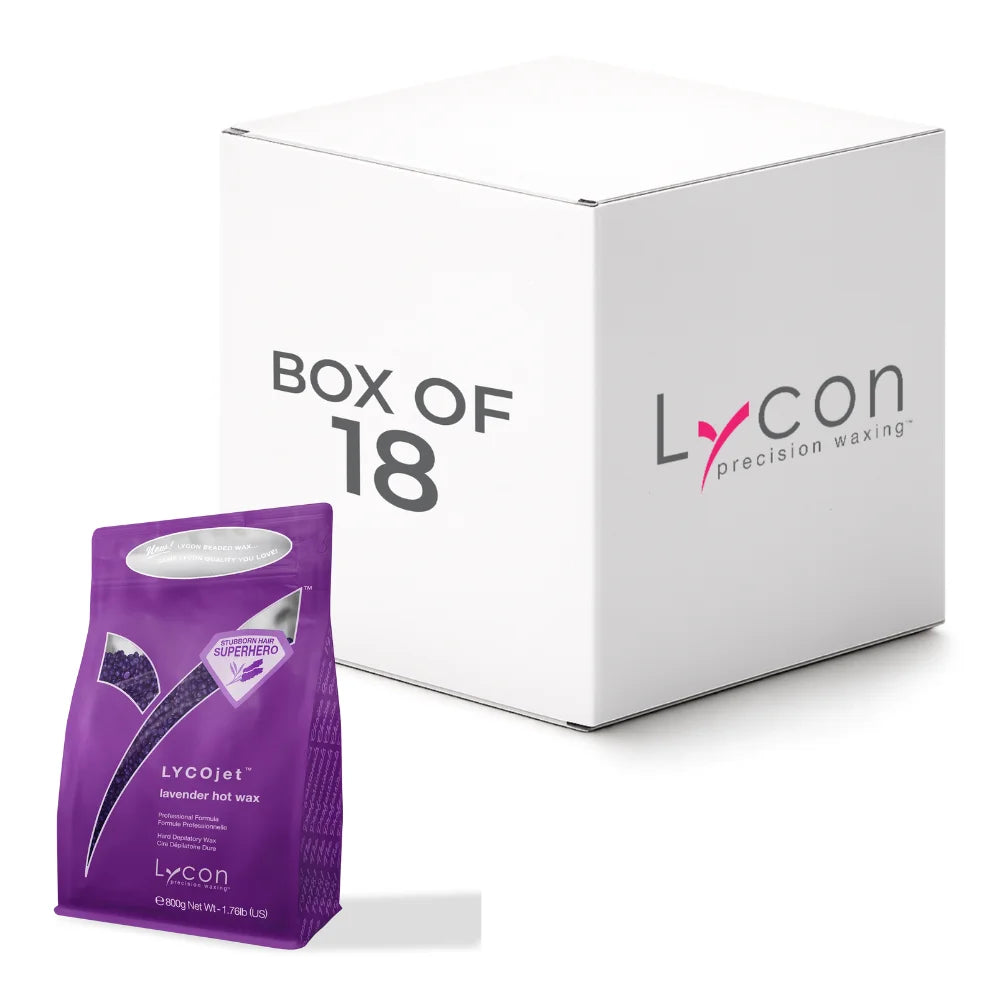 Lavender Lycojet Hot Wax Beads (800g) - BOX of 18 bags