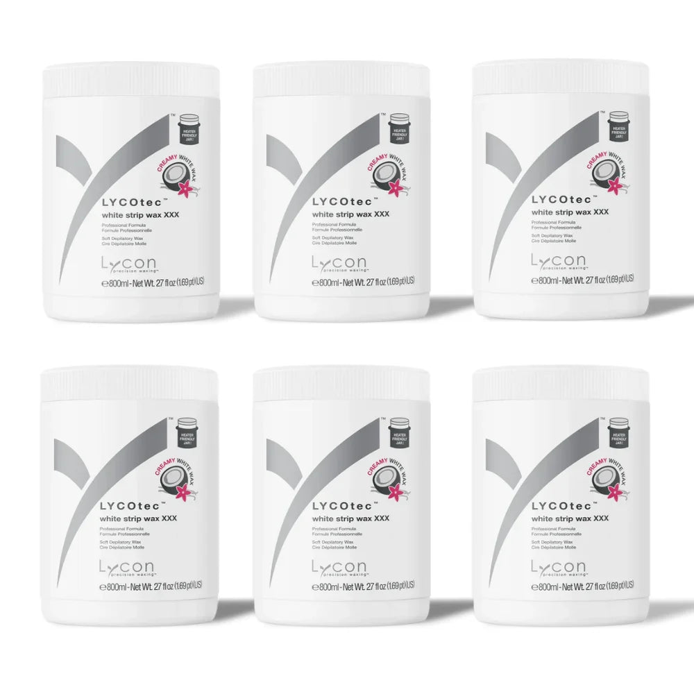 Lycotec White Coconut Strip Wax (800ml) - BOX of 6 Tub