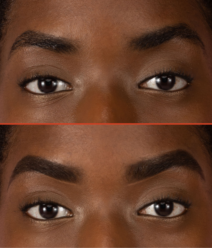 Before/ after photo model - Brow Concealer Dark