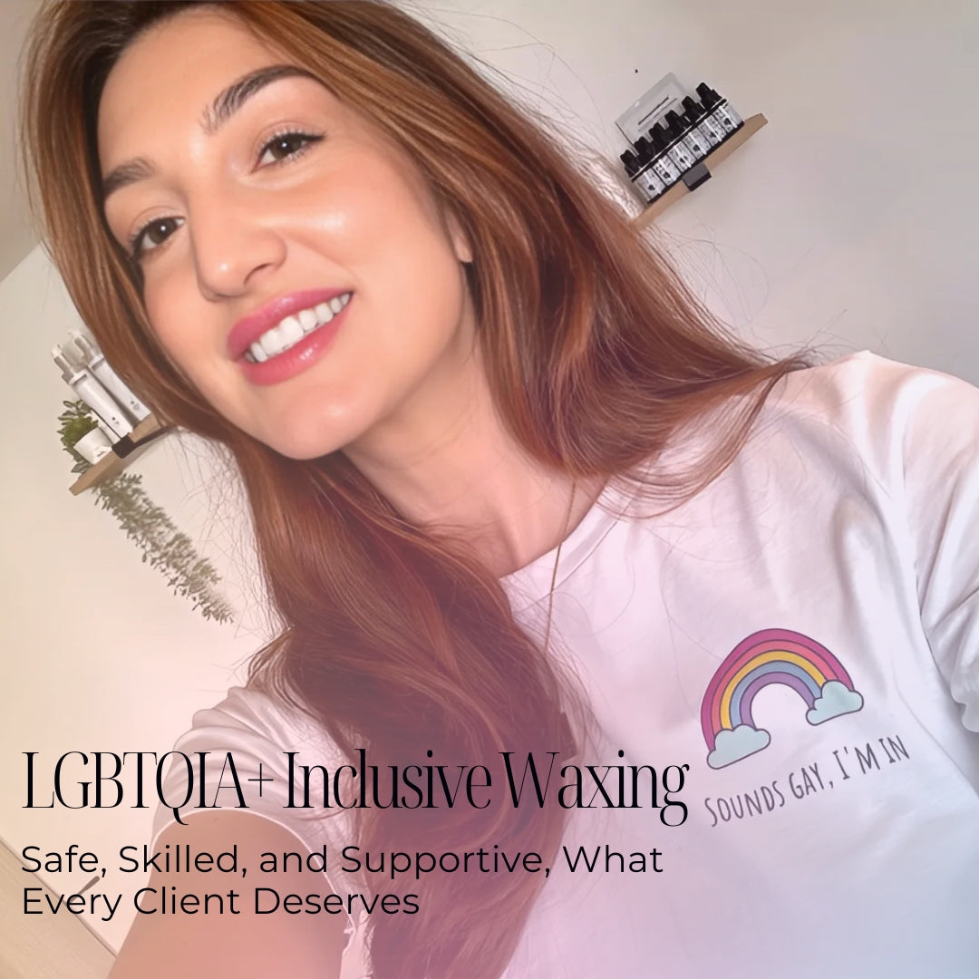 Steph Lyon, a salon owner, is in her salon wearing a T-shirt that quotes, "Sounds gay, I'm in."