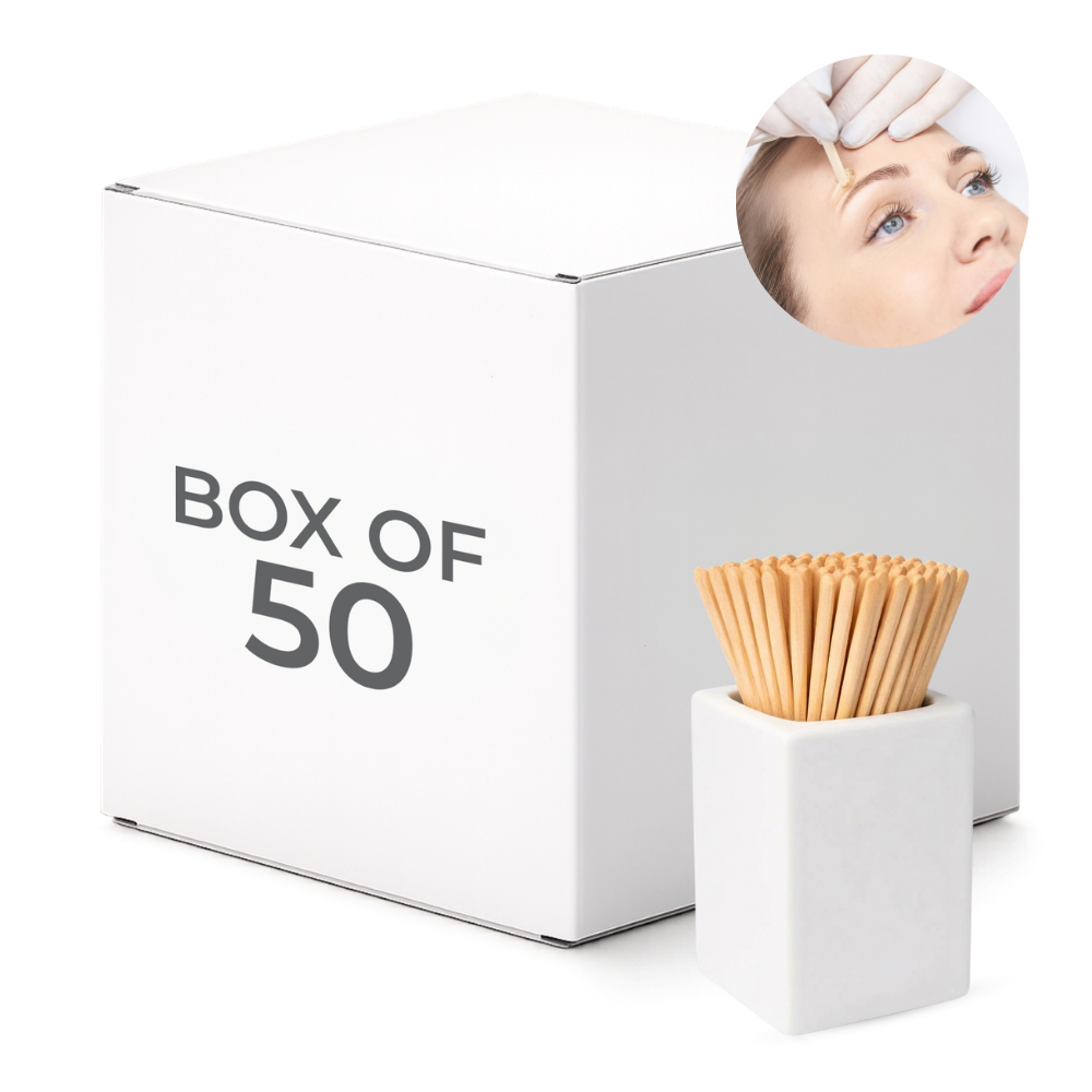 Bulk Disposable Eyebrow Waxing Spatulas (100 per pack) – Box of 50