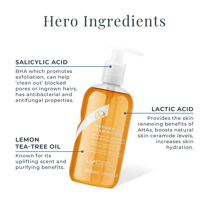 Ingrown X-it Foaming Gel - 250ml - Ingrown solution for Face and Body - Retail