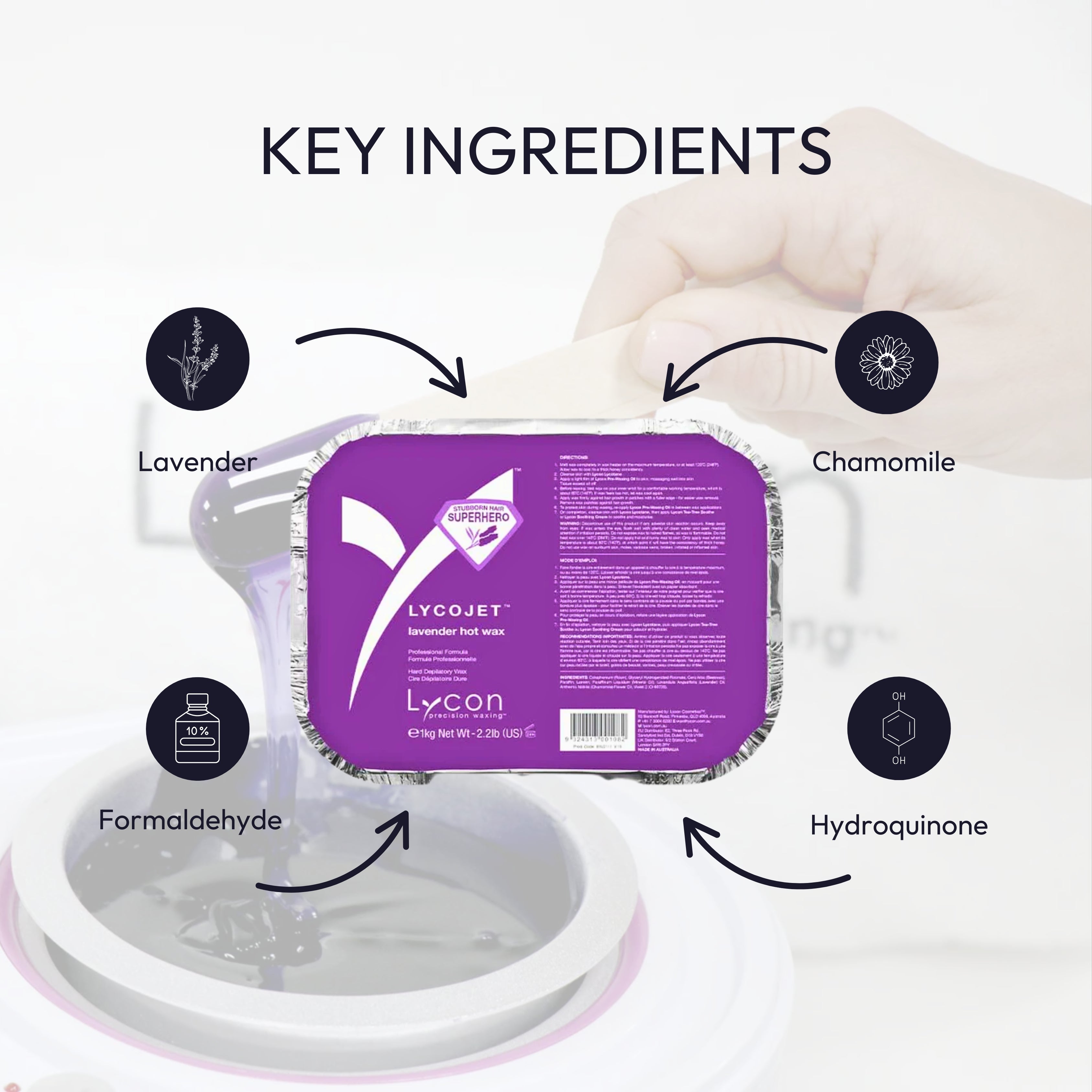Lavender Lycojet Hot Wax - 1kg