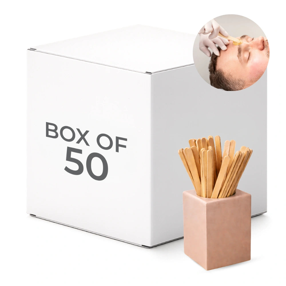 Bulk Disposable Mini Wooden Waxing Spatulas (100 per pack) – Box of 50