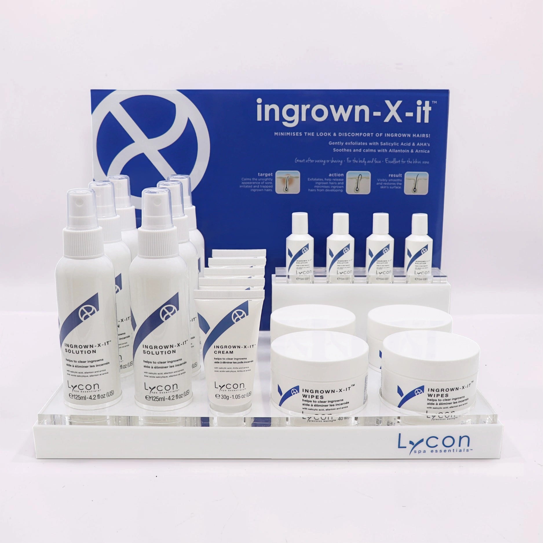 Ingrown X-it Display Stand inc products