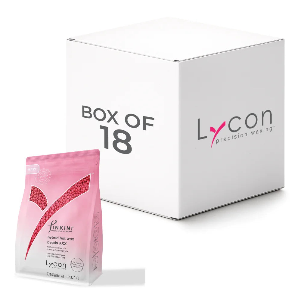 Pinkini Brazilian Hybrid Hot Wax Beads (800g) - BOX of 18 bags