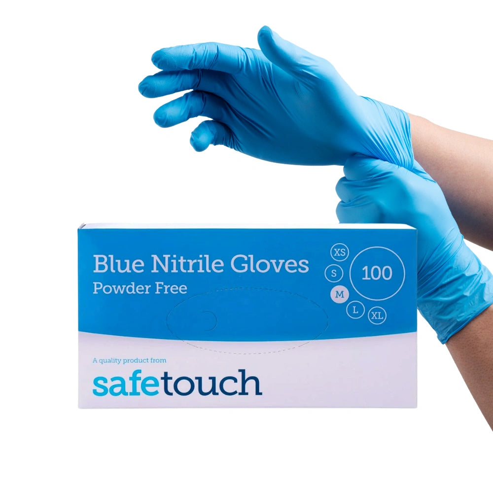 Blue Nitrile Disposable Gloves – Powder Free (Pack of 100)